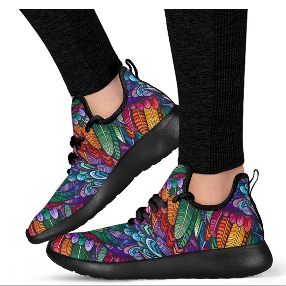 Native Multicolored Feathers Sneaker Male 7 Female 9 - Picture 1 of 10